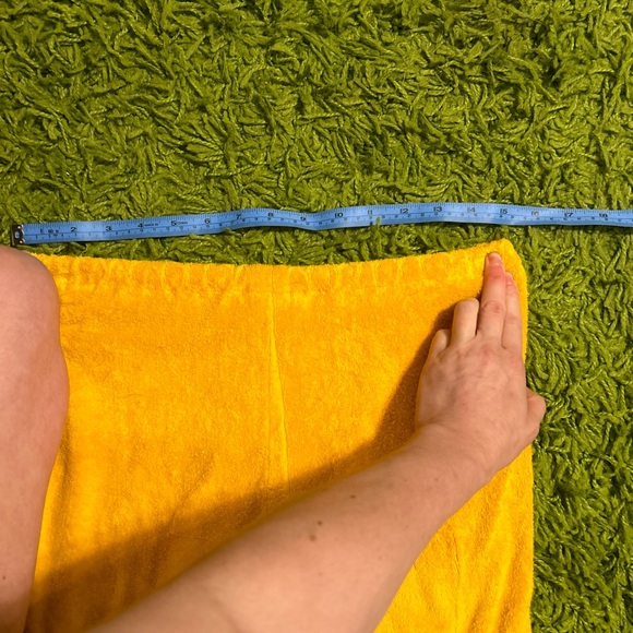 70s hand sewn yellow terry cloth hot shorts with elastic waistband - Picture 4 of 6